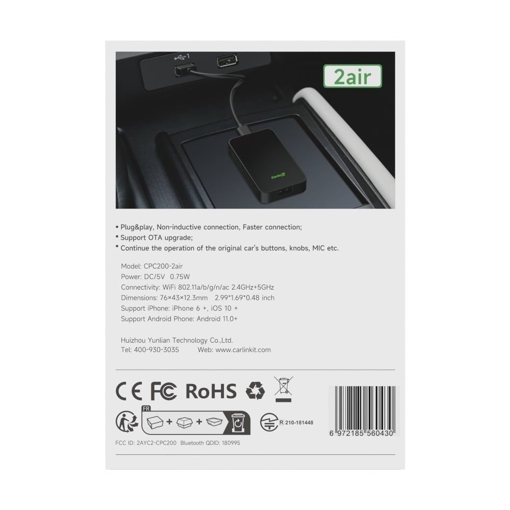 CarlinKit 5.0 2Air Wirless CarPlay & Android Auto Adapter